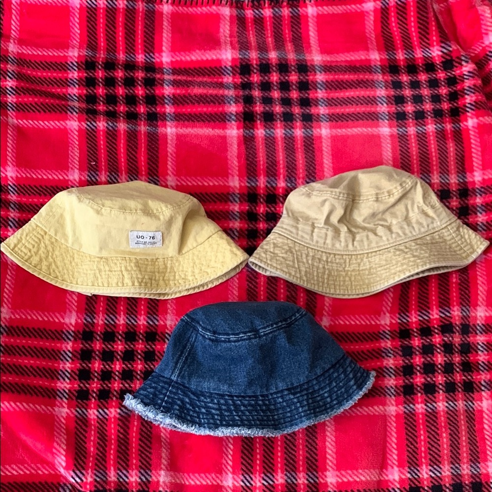 Kids' Yellow and Blue Bucket Hat Set